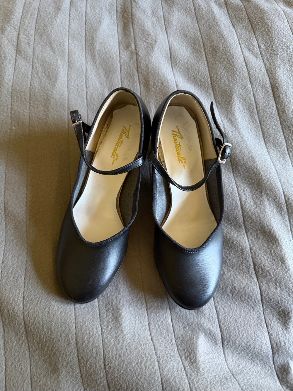 Black Mary Jane Tap Heels with Ankle Strap